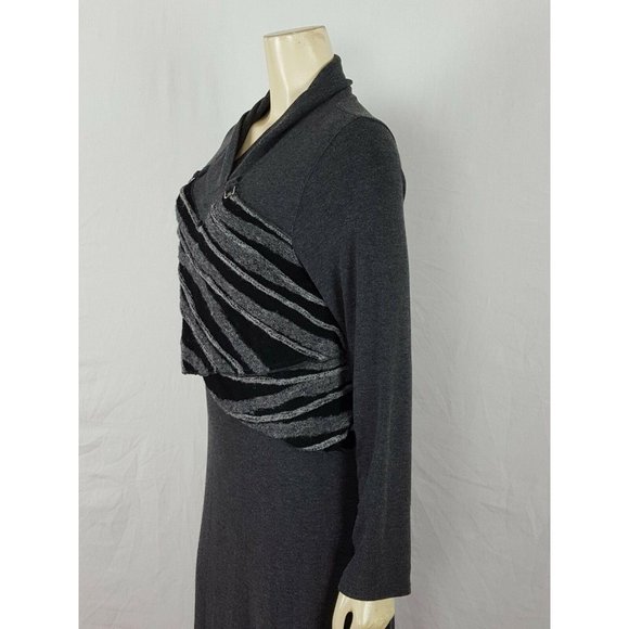 CATY LESCA gray and black Bohemian maxi dress 4‎ - Picture 7 of 12